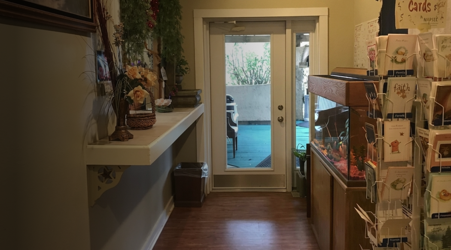 The amenities and shared spaces at Outpost Motel in Dripping Springs