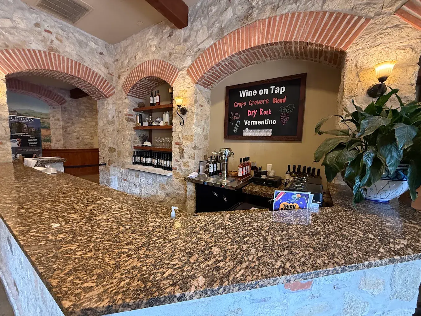 The Italian-style villa and grounds at Duchman Family Winery