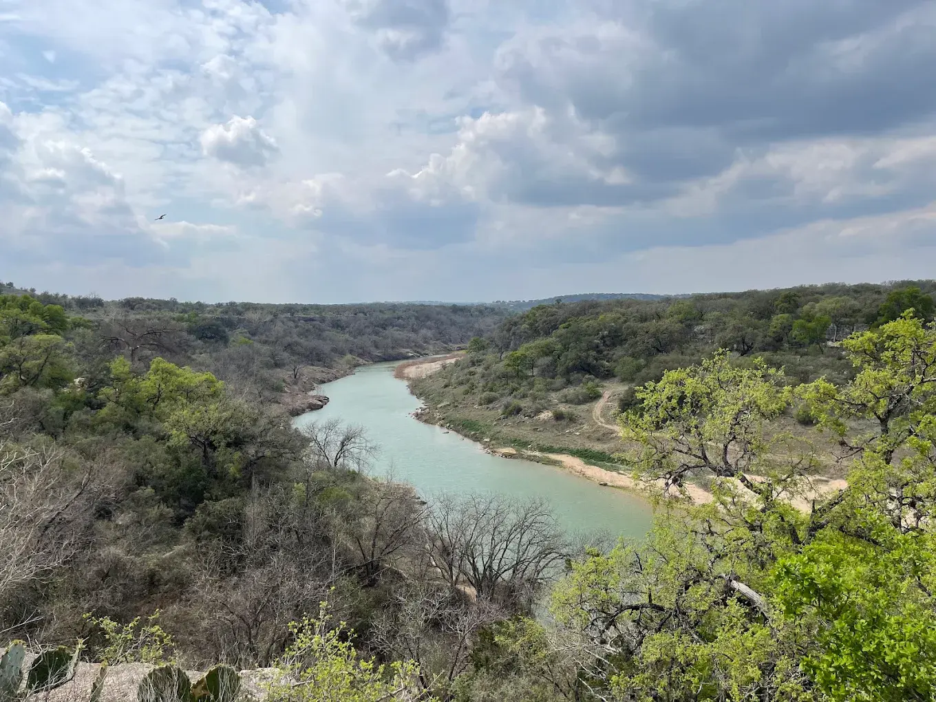 Limestone cliffs above the Pedernales River at Milton Reimers Ranch Park